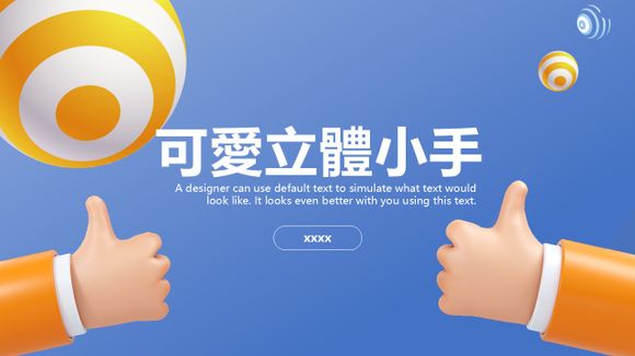 可愛小手輕3D立體PPT模板